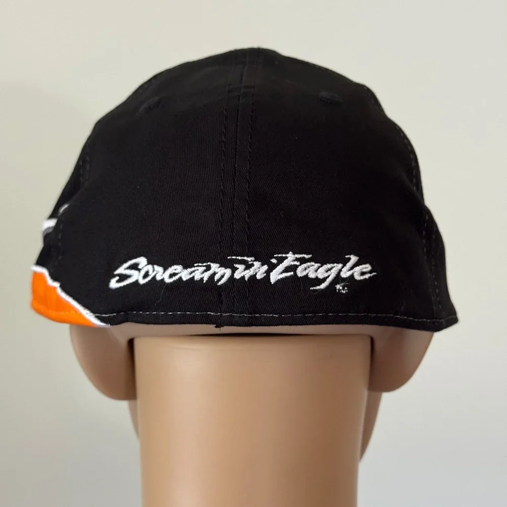 Harley Davidson Screamin Eagle Performance Parts Black Orange Flame A-Flex Hat